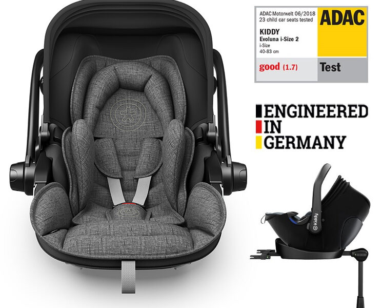 KIDDY Autosedačka Evoluna i-size 2 + Isofix základňa 40-83 cm Grey Melange Icy Grey