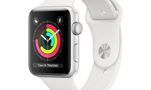 Apple Watch Series 3 GPS, 38mm Silver Aluminium Case with White Sport Band MTEY2CN/A