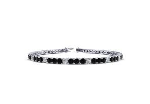 3 Carat Men’s Black Diamond Tennis Bracelet, White Diamond, in 14K White Gold (10.6 g), 8 Inches,  by SuperJeweler