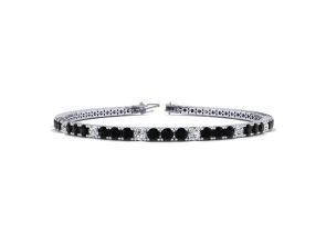 5 Carat Black & White Diamond Alternating Tennis Bracelet in 14K White Gold (12.1 g), 9 Inches,  by SuperJeweler