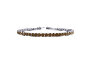5 Carat Chocolate Bar Brown Champagne Diamond Tennis Bracelet in 14K White Gold (12.1 g), 9 Inches by SuperJeweler