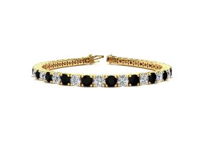 9 3/4 Carat Black & White Diamond Tennis Bracelet in 14K Yellow Gold (12.9 g), 7.5 Inches,  by SuperJeweler