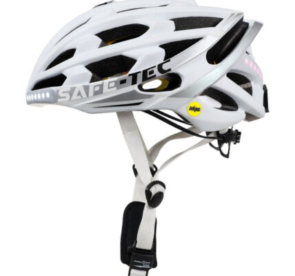 Smart helma SafeTec TYR 3, M, LED smerovka, bluetooth, biela