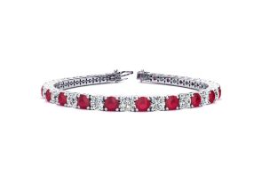 10 3/4 Carat Ruby & Diamond Tennis Bracelet in 14K White Gold (12 g), 7 Inches,  by SuperJeweler