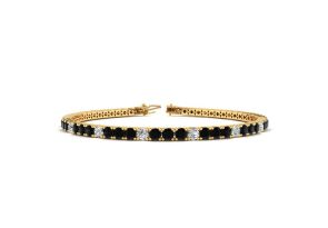 3 Carat Black & White Diamond Tennis Bracelet in 14K Yellow Gold (10.6 g), 8 Inches,  by SuperJeweler