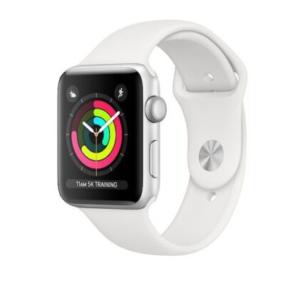 Apple Watch Series 3 GPS, 42mm Silver Aluminium Case with White Sport Band