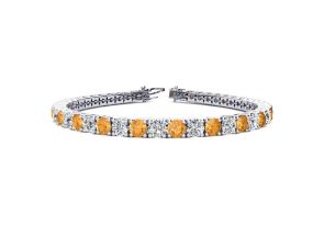 9 1/5 Carat Citrine & Diamond Tennis Bracelet in 14K White Gold (12 g), 7 Inches,  by SuperJeweler