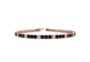 4 1/2 Carat Black & White Diamond Alternating Tennis Bracelet in 14K Rose Gold (10.7 g), 8 Inches,  by SuperJeweler