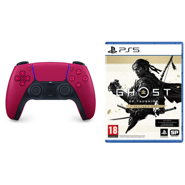 PlayStation 5 DualSense Wireless Controller, cosmic red + Ghost of Tsushima (Director’s Cut) CZ CFI-ZCT1W
