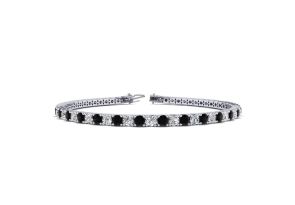 3 Carat Men’s Black Diamond Tennis Bracelet, White Diamond, in 14K White Gold (10.6 g), 8 Inches,  by SuperJeweler