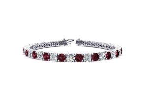 9 1/2 Carat Garnet & Diamond Tennis Bracelet in 14K White Gold (12 g), 7 Inches,  by SuperJeweler