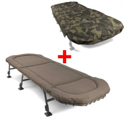 Avid carp lehátko benchmark leveltech bed + spací vak ascent rs camo standard