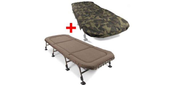 Avid carp lehátko benchmark leveltech x bed + spací vak ascent rs camo xl