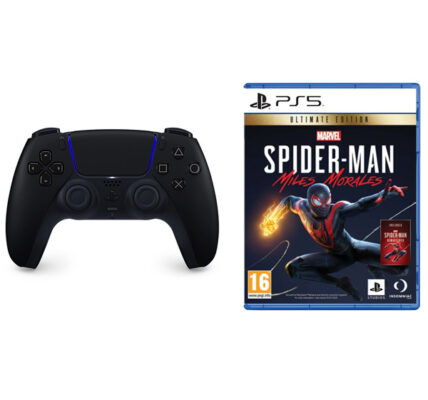 PlayStation 5 DualSense Wireless Controller, midnight black + Marvel’s Spider-Man: Miles Morales (Ultimate Edition) CFI-ZCT1W