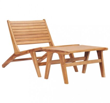 Záhradná stolička s podnožkou teakové drevo Dekorhome,Záhradná stolička s podnožkou teakové drevo Dekorhome