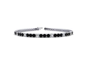 3 1/2 Carat Black & White Diamond Alternating Tennis Bracelet in 14K White Gold (8.1 g), 6 Inches,  by SuperJeweler