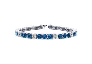 9 1/2 Carat Blue & White Diamond Alternating Tennis Bracelet in 14K White Gold (12 g), 7 Inches,  by SuperJeweler