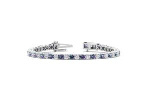 12.5 Carat Mystic Topaz & Diamond Tennis Bracelet in 14K White Gold (14.6 g), 8.5 Inches,  by SuperJeweler