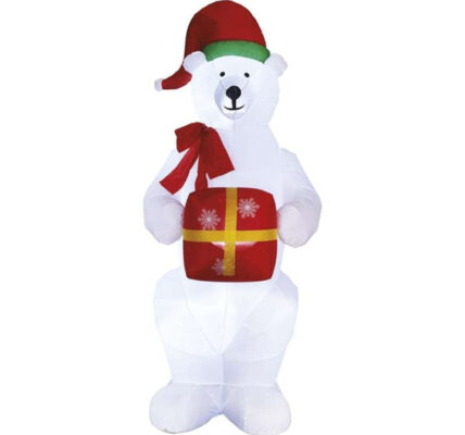 Vianočný medveď Emos DCFC15, nafukovacie, studená biela, 240cm
