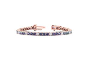 12.5 Carat Mystic Topaz & Diamond Alternating Tennis Bracelet in 14K Rose Gold (13.7 g), 8 Inches,  by SuperJeweler