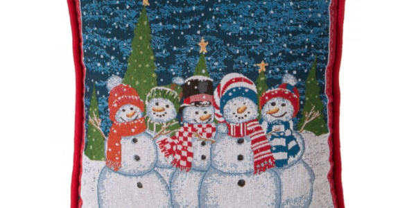ArtFir Vianočná obliečka na vankúš XMAS | snehuliaci 45 x 45 cm