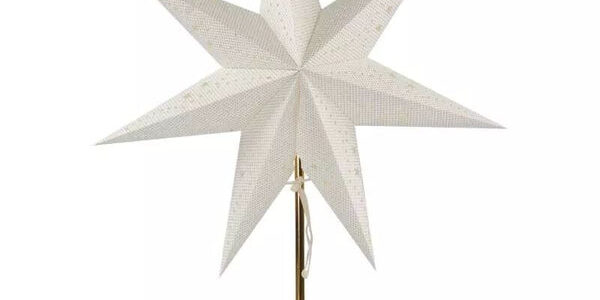 Vianočná hviezda papierová so zlatým stojanom Emos DCAZ15, 45 cm