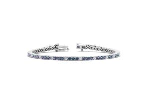 4 1/2 Carat Mystic Topaz & Diamond Alternating Tennis Bracelet in 14K White Gold (11.3 g), 8.5 Inches,  by SuperJeweler