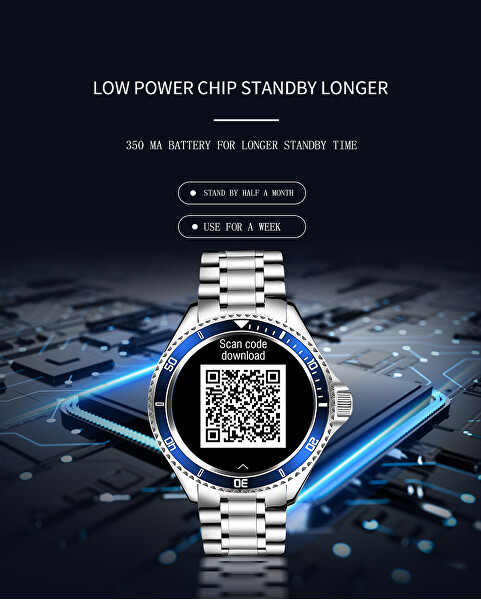 Wotchi Smartwatch W69SBK – Silver+Black
