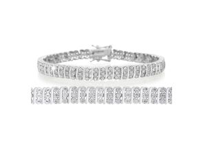 1 Carat Three Row Diamond Bracelet, Platinum Overlay, 7 Inches,  by SuperJeweler