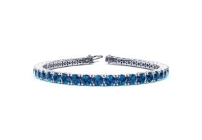 11 3/4 Carat Blue Diamond Tennis Bracelet in 14K White Gold (15.4 g), 9 Inches by SuperJeweler