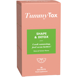 Shape & Detox. Détox et brûle-graisse – en 1 seule boisson. Saveur citron. 10 sachets | TummyTox