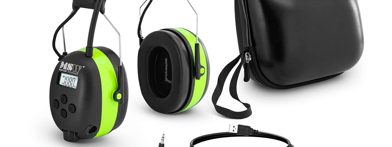 Gehörschutz mit Bluetooth – Mikrofon – LCD-Display – Akku – Grün