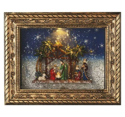 Vianočný obraz betlehem Emos DCLW16, teplá biela, 19,3×24,3 cm,