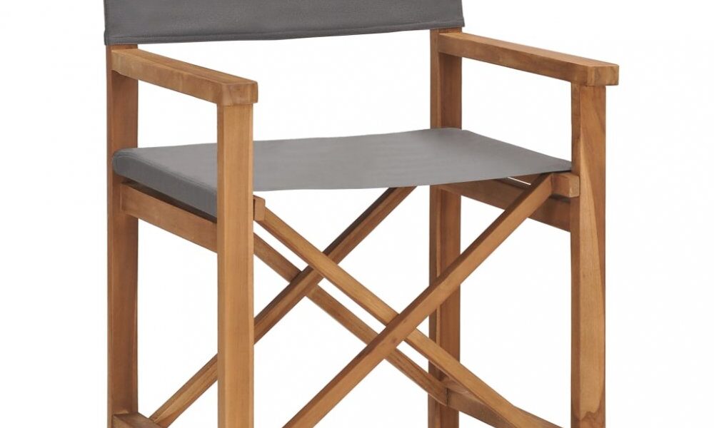 Režisérska stolička teakové drevo Dekorhome Sivá,Režisérska stolička teakové drevo Dekorhome Sivá