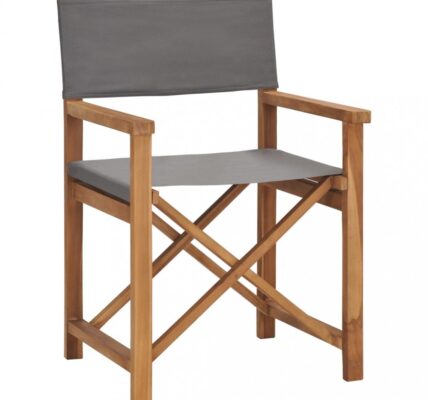 Režisérska stolička teakové drevo Dekorhome Sivá,Režisérska stolička teakové drevo Dekorhome Sivá