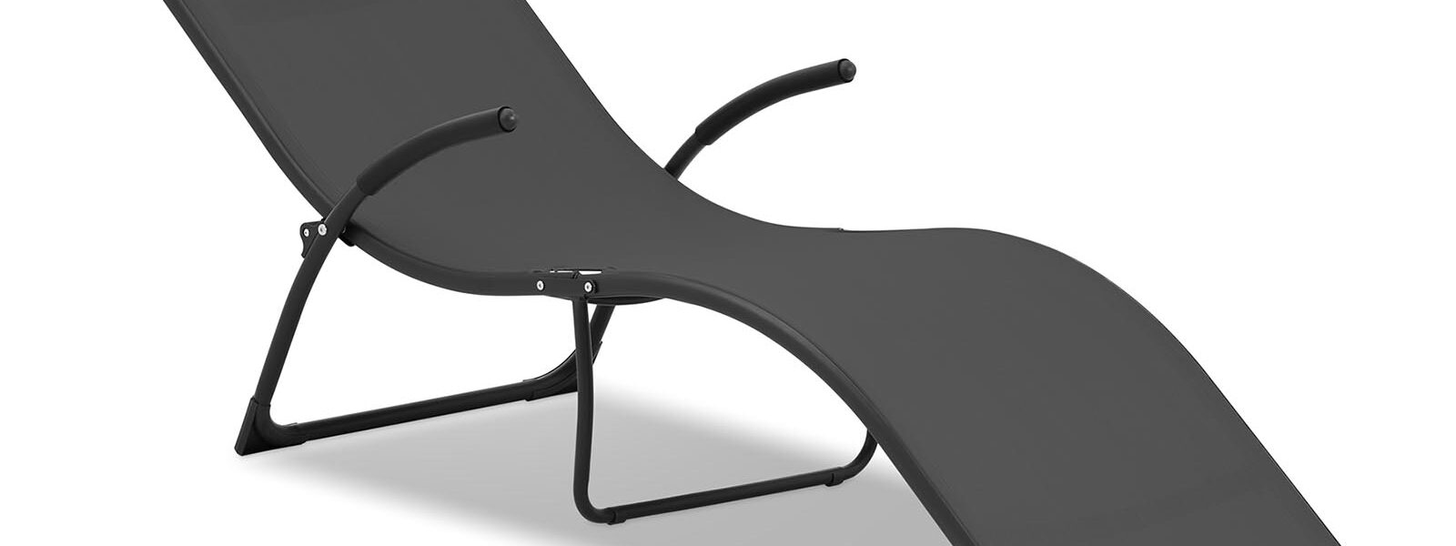 Tweedehands ligstoel – zwart – stalen frame – golfvorm