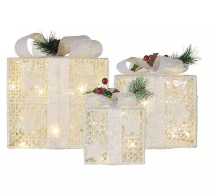 Vianočné darčeky s ozdobou Emos DCFC27, teplá biela, 3 veľkosti