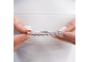 1 Carat Diamond Flower Bangle Bracelet in 14K White Gold (10 g), 7 Inches (, I2) by SuperJeweler
