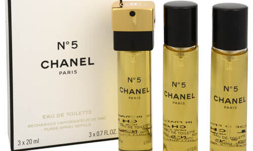 Chanel No. 5 – toaletná voda s rozprašovačom – náplň (3 x 20 ml) 60 ml