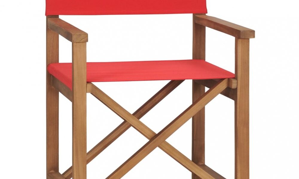 Režisérska stolička teakové drevo Dekorhome Červená,Režisérska stolička teakové drevo Dekorhome Červená