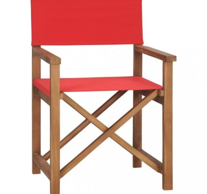 Režisérska stolička teakové drevo Dekorhome Červená,Režisérska stolička teakové drevo Dekorhome Červená