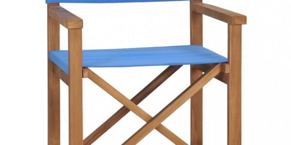 Režisérska stolička teakové drevo Dekorhome Modrá,Režisérska stolička teakové drevo Dekorhome Modrá