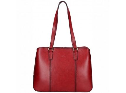 Elegantná dámska kožená kabelka Katana Paloma – tmavo červená