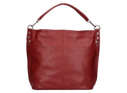 Dámska kožená kabelka Italia Ramma – červená
