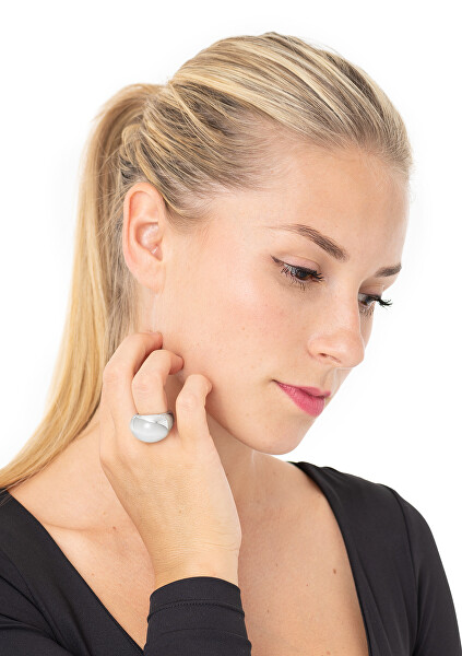 Calvin Klein Oceľový prsteň s kameňom Ellipse KJ3QWR0201 55 mm