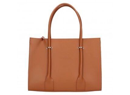 Luxusná dámska kožená kabelka Facebag Aristea – hnedá