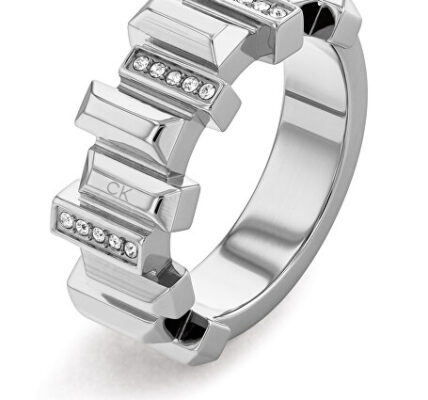 Calvin Klein Štýlový oceľový prsteň s kryštálmi Luster 35000322 54 mm