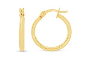 18MM Classic Hoop Earrings in 14K Yellow Gold (1.70 g) Over Sterling Silver by SuperJeweler