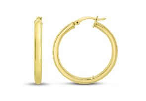30x3MM Classic Hoop Earrings in 14K Yellow Gold (4.30 g) Over Sterling Silver by SuperJeweler