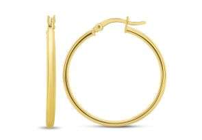 30MM Classic Hoop Earrings in 14K Yellow Gold (2.80 g) Over Sterling Silver by SuperJeweler